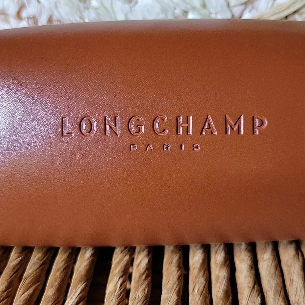 Longchamp Paris, brown hard eyeglass/sunglass case